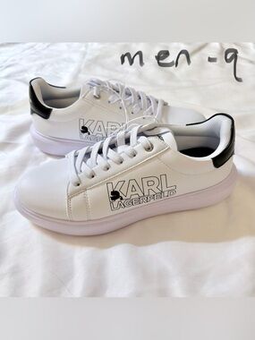 Karl Lagerfeld White and Black Low-Top Sneakers